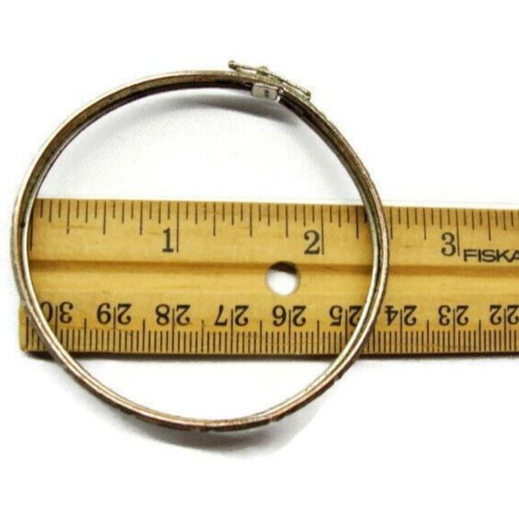 Greek Key Flex Pattern Bangle Fold Over Closure Sterling Silver 925 Bracelet Fas - Picture 9 of 11